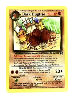 Dark Dugtrio 23/82 Rare Team Rocket Pokemon Unlimited Lightly Played - Image 1