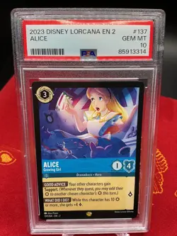 Alice - Growing Girl 137/204 Disney Lorcana Rise of the Floodborn PSA 10 - Image 1