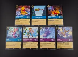 Disney Lorcana - Winnie the Pooh Card Bundle - Piglet, Tigger – 7 Cards – C/UC/R - Image 1