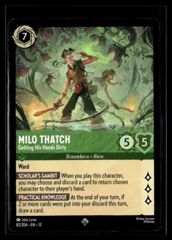Disney Lorcana Wilds Unknown Milo Thatch Getting His Hands Dirty Non Foil 82/204 - Image 1