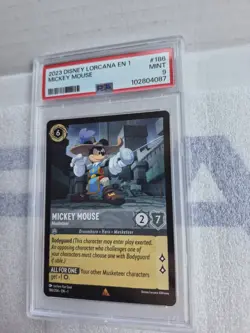 Disney Lorcana MICKEY MOUSE Musketeer PSA 9 186 /204 Mint Non-foil - Image 1