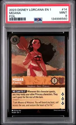 2023 Disney Lorcana TCG 1st First Chapter Moana PSA 9 Mint Rare Foil #14 - Image 1
