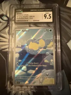 CGC 9.5 MT Pokemon 2024 Spheal 199/191 Surging Sparks Illustration Rare - Image 1