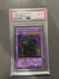2006 YU-GI-OH! CDIP-CYBERDARK IMPACT 1ST ED-ULTIMATE RARE CYBER OGRE 2 PSA 8 - Image 1