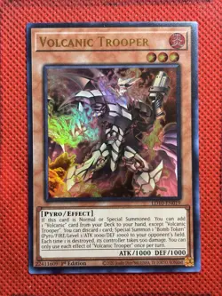 YuGiOh! - Volcanic Trooper LD10-EN019 Ultra Rare 1st Edition Near Mint - Image 1