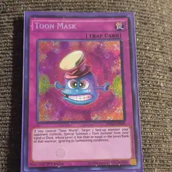 Yu-Gi-Oh! TCG Toon Mask DRL2-EN028 Secret Rare Foil 1st Ed EN Trap - Image 1