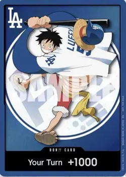 ONE PIECE X DODGERS PROMO MONKEY D LUFFY DON CARD ONLY 7/2/26 PRESALE Ships 7/3 - Image 1
