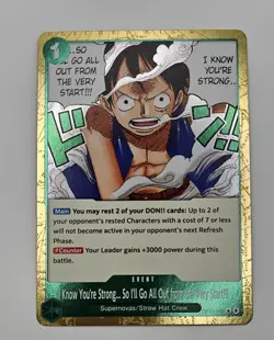 One Piece CCG I Know You're Strong... So I'll Go All Out OP13-040 Foil Event - Image 1