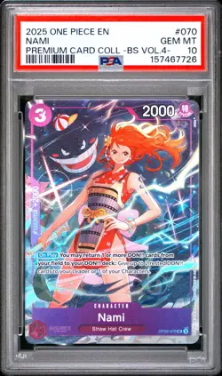 2025 ONE PIECE PREMIUM CARD COLLECTION -BEST SELECTION VOL.4 - #070 NAMI PSA 10 - Image 1