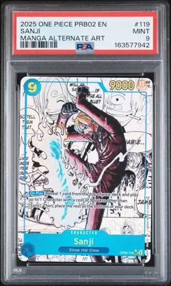2025 ONE PIECE PRB02-PREMIUM BOOSTER -ONE PIECE CARD THE BEST- VOL.2 SANJI PSA 9 - Image 1