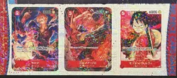 One Piece Monkey d Luffy, Zoro, Sanji Mini Promos perforated holo - Image 1