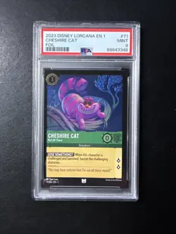 2023 Disney Lorcana 1 #71 Cheshire Cat Not All There - Foil PSA 9 - Image 1
