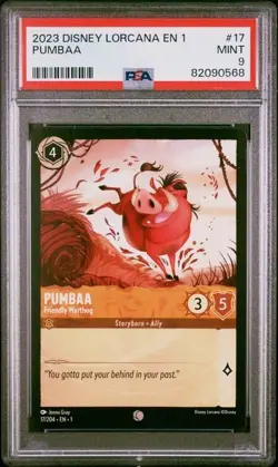 2023 Disney Lorcana the First Chapter Pumbaa PSA 9 MINT #17 Lion King - Image 1
