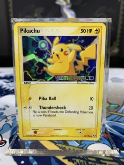 Pokemon Card Ex Emerald Pikachu 60/106 2005 Reverse Stamped Holo - Image 1