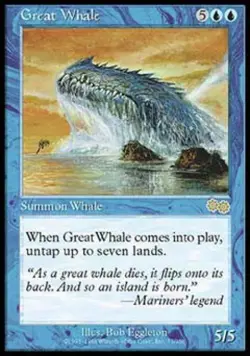 MTG English Great Whale NM Normal Urza's Saga - Image 1