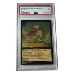 2024 Disney Lorcana EN 3 Foil Pluto Determined Defender #17 PSA 9 - Image 1