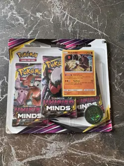 Pokemon TCG: Sun & Moon Unified Minds, 3 Booster Blister Pack + Promo Card Eng - Image 1