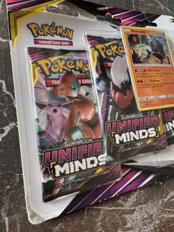Pokemon TCG: Sun & Moon Unified Minds, 3 Booster Blister Pack + Promo Card Eng - Image 2