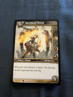 World of Warcraft TCG Skullflame Shield Armor Azeroth 299/361 Card English - Image 1
