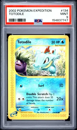 2002 POKEMON EXPEDITION #134 TOTODILE PSA 9 - Image 1