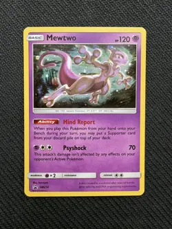 Pokemon Hidden Fates Mewtwo Black Star Promo Holo #SM214 - Image 1