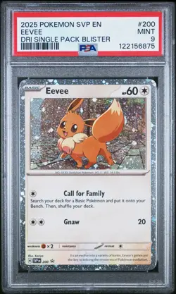 PSA 9 Eevee #200 Cosmos Holo Promo Destined Rivals 3 Swirls Pokemon - Image 1