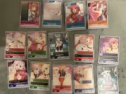 DIVINE CROSS Harem Kingdom Normal Lot of 14 Waifu Cards - 4 Rare R & 10 Normal N - Image 1