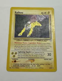 Pokemon TCG Raikou 22/64 Neo Revelation Non Holo Rare WOTC Vintage Card - Image 1
