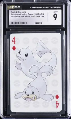 2006 POKEMON PLAYING CARDS JPN POKEMON 10TH ANNIV RED DECK SEEL & DEWGONG CGC 9 - Image 1