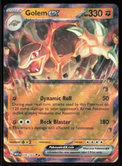 Golem ex 076/165 Double Rare 151 Pokemon NM 01-09-63 - Image 1