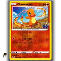 Pokemon GO Charmander 008/078 Reverse Holo Common Card NM - Image 1