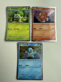 Pokemon 151 Promo Bulbasaur Charmander Squirtle SVP 046 047 048 Kanto Cosmo Holo - Image 1