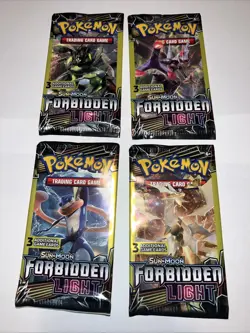 Lot of (4) Full Art Set Pokemon Sun and Moon Forbidden Light 3 Card Booster Pack - Image 1