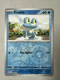 Pokemon TCG * SV Stellar Crown * 39/142 Froakie * REVERSE HOLO COMMON * FRESH PK - Image 1