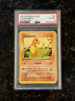 1999 Pokemon Game Charmander PSA 6 First Edition Base Set 46/102 - Image 1