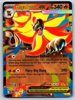Mega Pyroar ex 015/086 Holo Double Rare Chaos Rising Pokemon Near Mint - Image 1