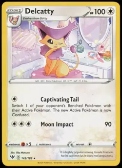 Delcatty 142/189 Rare Darkness Ablaze Pokemon Lightly Played - Image 1