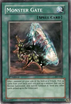1996 Yu-Gi-Oh 1st Edition AST-039 Monster Gate Played #43040603 - Image 1
