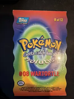 1999 TOPPS POKEMON THE MOVIE WARTORTLE #08 DIE-CUT #8 of 12 BLUE LABEL LP - Image 2