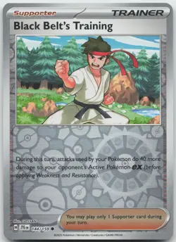 BLACK BELT'S TRAINING 144/159 COMMON JOURNEY TOGETHER POKEMON REVERSE HOLO LP - Image 1