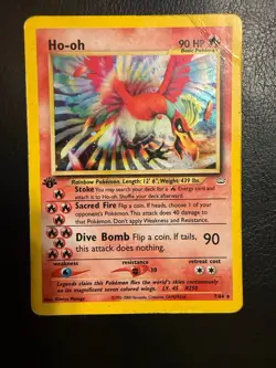 Wizards of the Coast Ho-Oh 7/64 Neo Revelation Holo Rare English 2001 Unlimited - Image 1