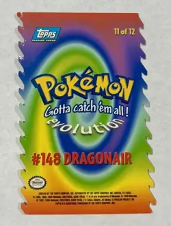 Pokemon Topps Evolution Dragonair #11 of 12 Die Cut Card Vintage 1999 Blue Label - Image 2
