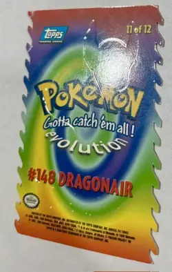 Pokemon Topps Evolution Dragonair #11 of 12 Die Cut Card Vintage 1999 Blue Label - Image 3
