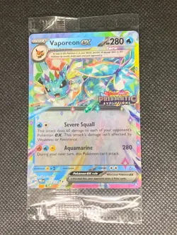 Vaporeon ex 023/131 - Prismatic Evolutions Stamped Promo Pokemon Card - Sealed - Image 1