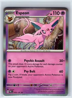 Espeon 033/131 Holo Rare Prismatic Evolutions Pokemon Holo Near Mint - Image 1