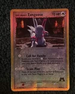 Team Magma's Zangoose 23/95 Team Magma vs Team Aqua Reverse Holo Pokemon Card MP - Image 1