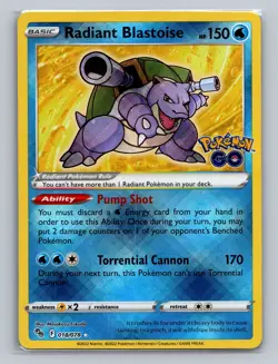 Pokemon GO #018/078 Radiant Blastoise - Image 1