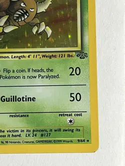 Pinsir 9/64 Jungle Set Rare Holo Vintage Pokemon TCG Card MP - Image 4