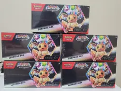 Pokemon Scarlet & Violet Prismatic Evolutions Sealed Surprise Box Lot Of (5) NEW - Image 1