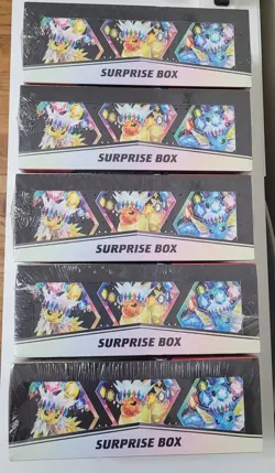 Pokemon Scarlet & Violet Prismatic Evolutions Sealed Surprise Box Lot Of (5) NEW - Image 5